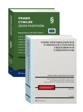 PAKIET: Wzory pism procesowych w sprawach cywilnych i rejestrowych z objaśnieniami + Prawo cywilne. Zbiór przepisów PAKIET: Wzory pism procesowych w sprawach cywilnych i rejestrowych z objaśnieniami + Prawo cywilne. Zbiór przepisów